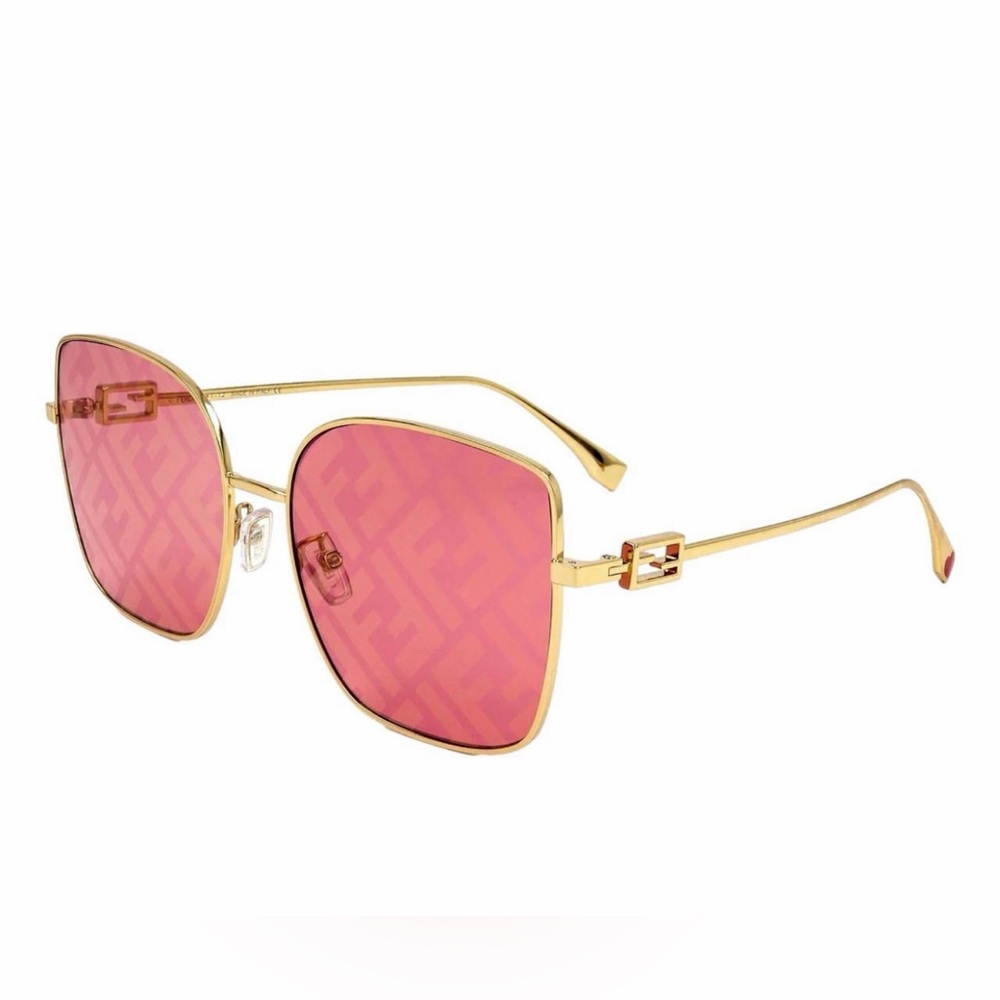 Fendi Pink Gold FE40013U FF Logo sunglasses